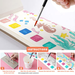 Pouch-style Cavnewt travel set with color blocks for coloring on the go.