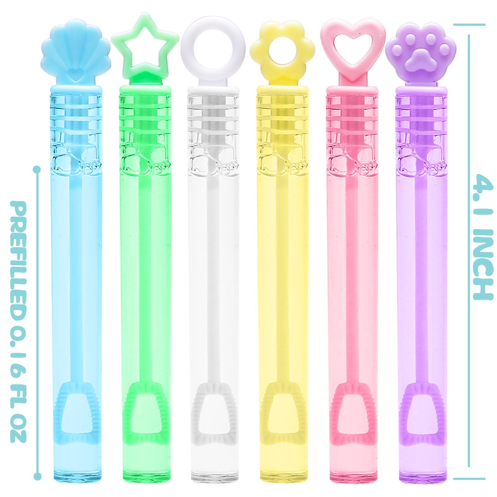 Cawiew pastel bubble sticks featuring stars and hearts for festive decor.