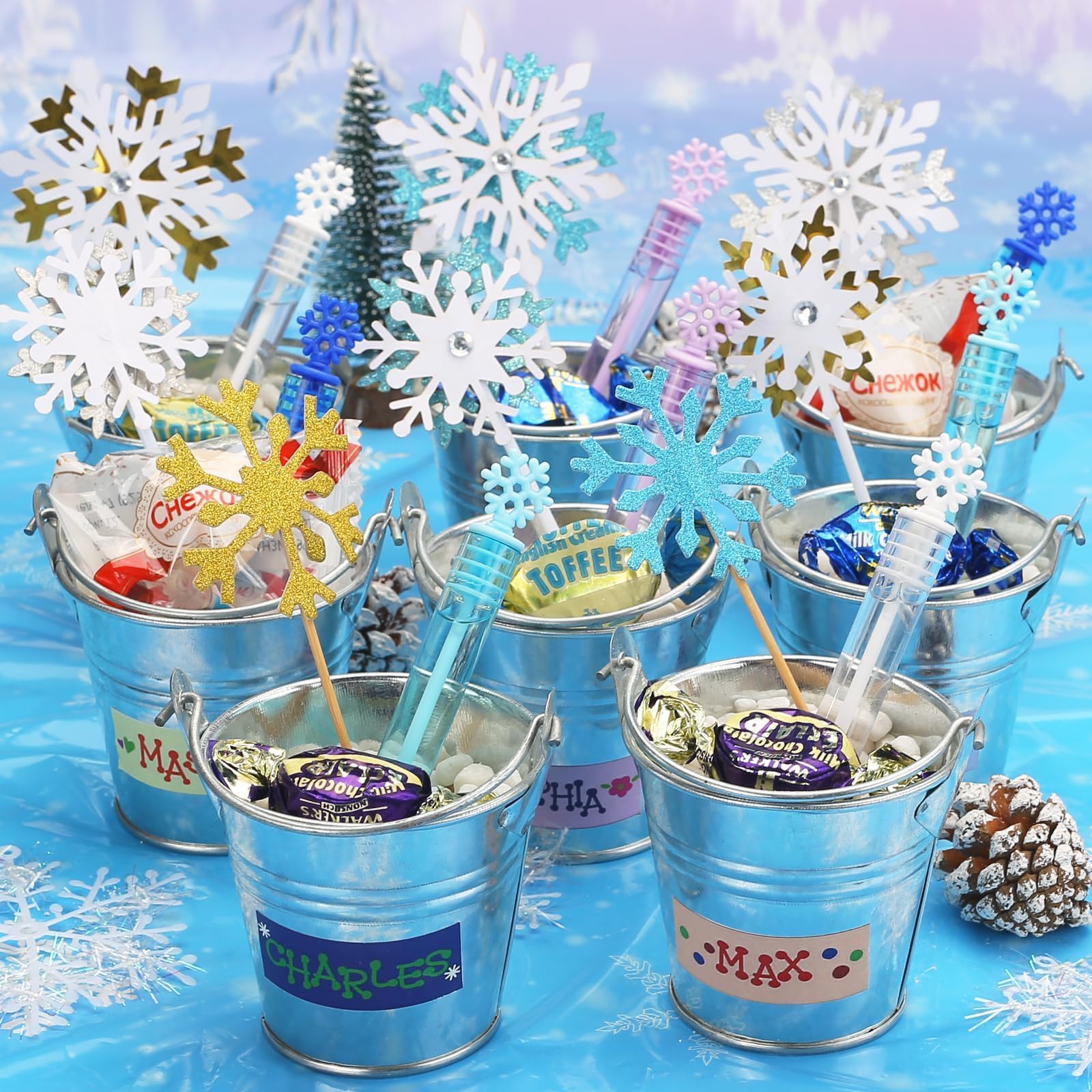 Cawiew snowflake bubble wand dark blue for sturdy reuse