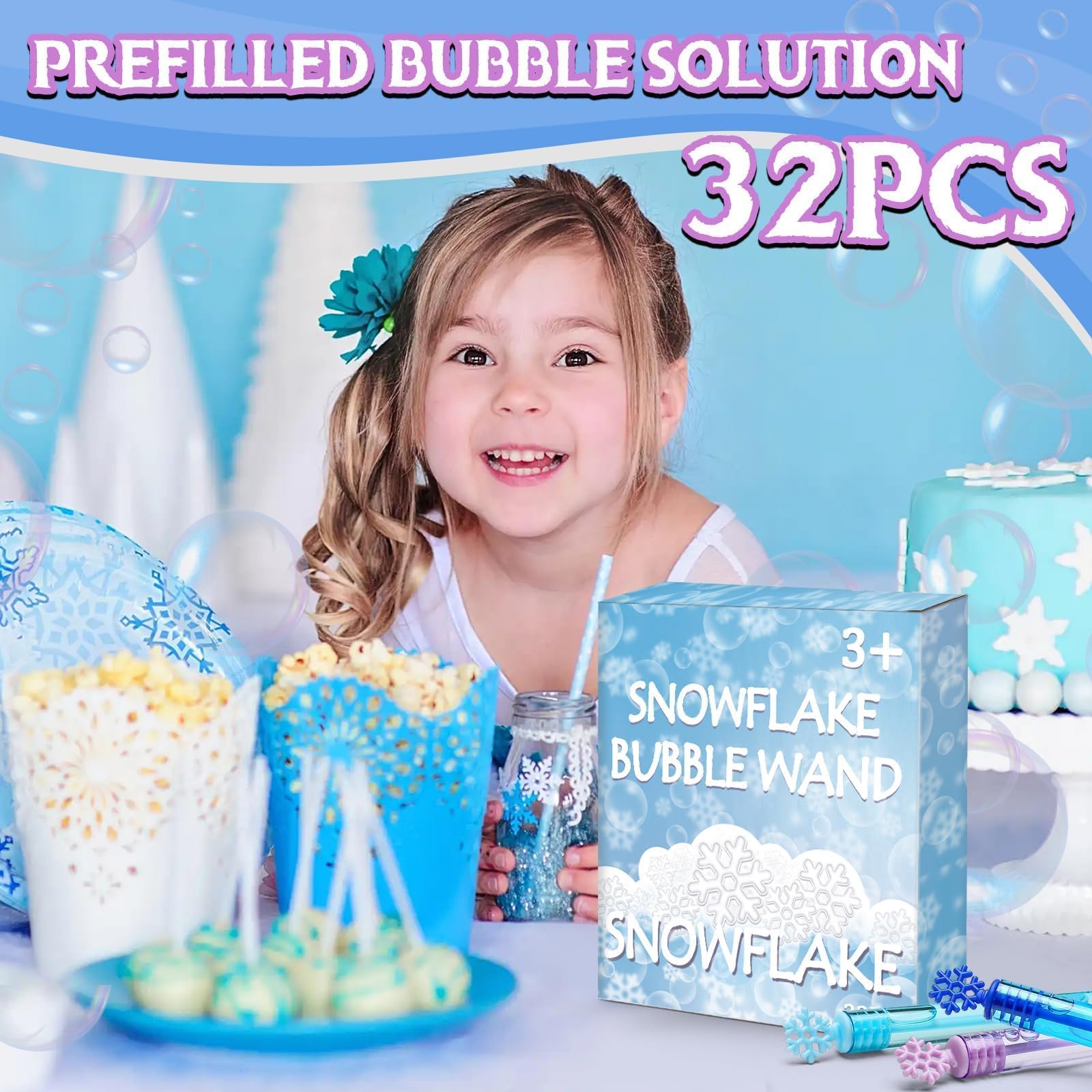 Cawiew snowflake bubble wands closeup showing durable ABS design