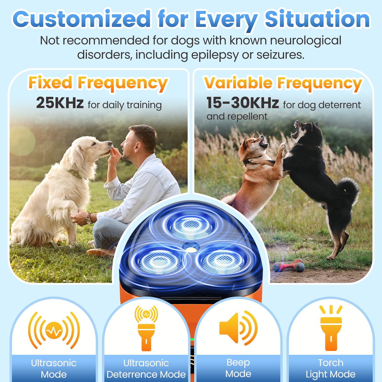 Cbersmg built-in flashlight and strobe aid nighttime training and visibility.