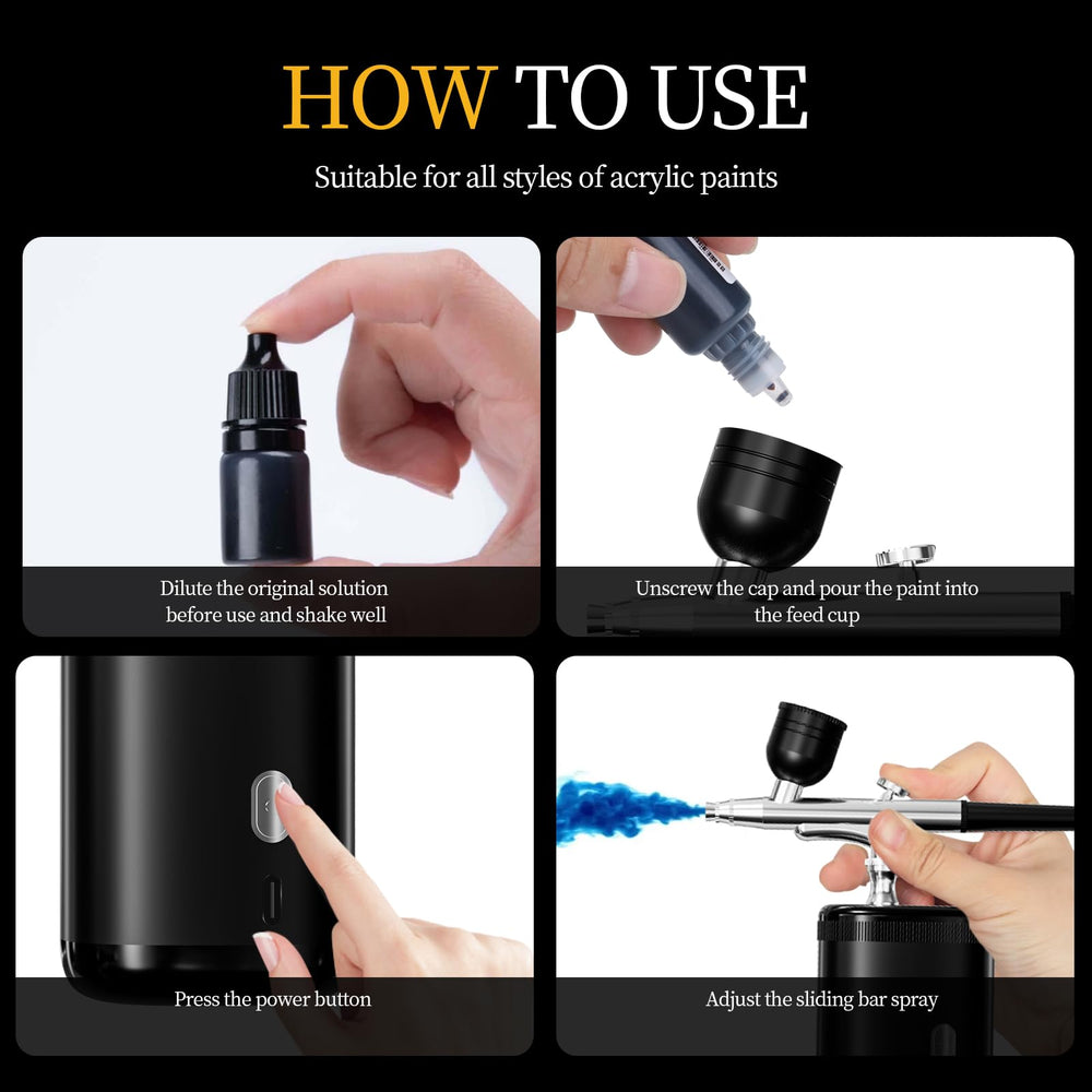 CBVCBV airbrush kit rechargeable 1200mAh battery enables longer sessions.