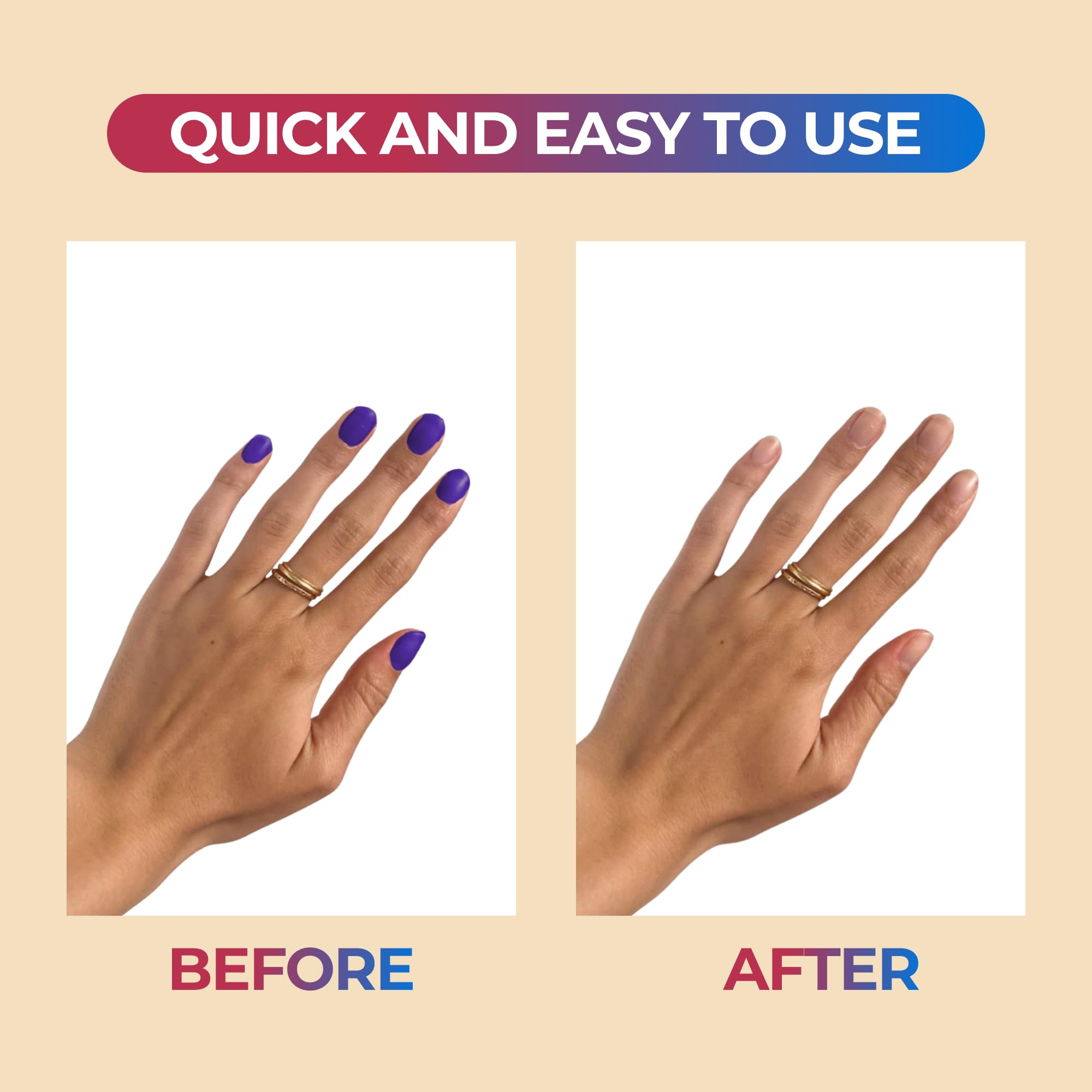 C CARE glitter removal demonstrating glitter polish removal.