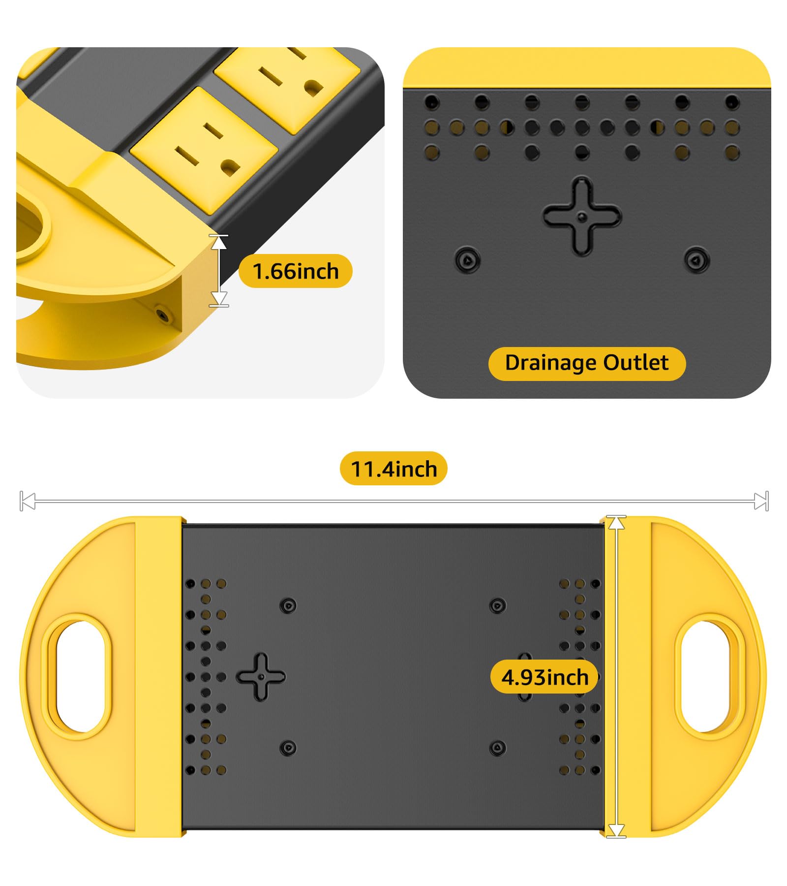 CCCEI flat plug end keeps cord tucked neatly when not in use.