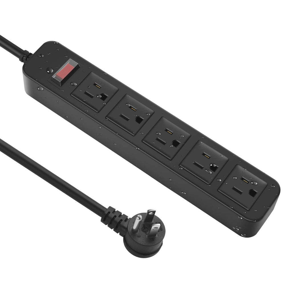 CCCEI outdoor power strip with five outlets, IPX4 protection for rain