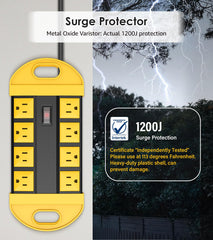 CCCEI surge-protected power strip delivers up to 1200J for connected devices.