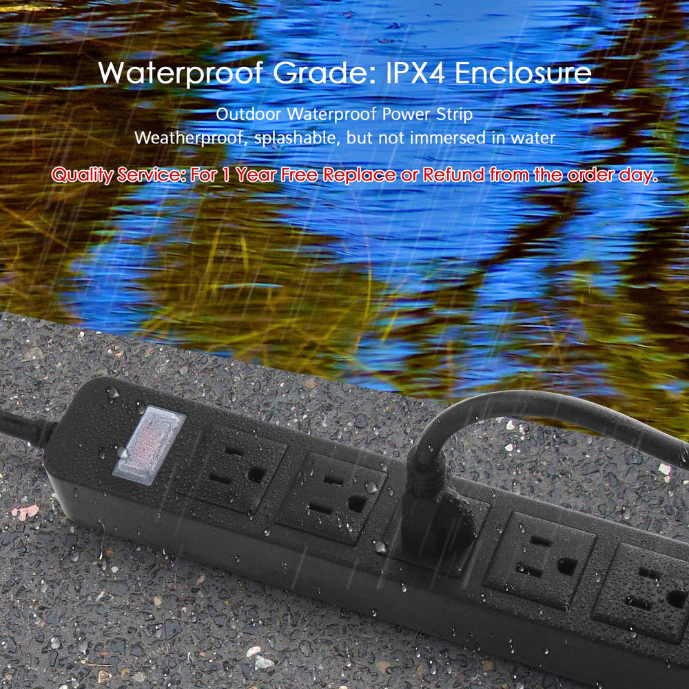CCCEI weatherproof outdoor power strip for garden and patio use