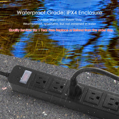 CCCEI weatherproof outdoor power strip for garden and patio use