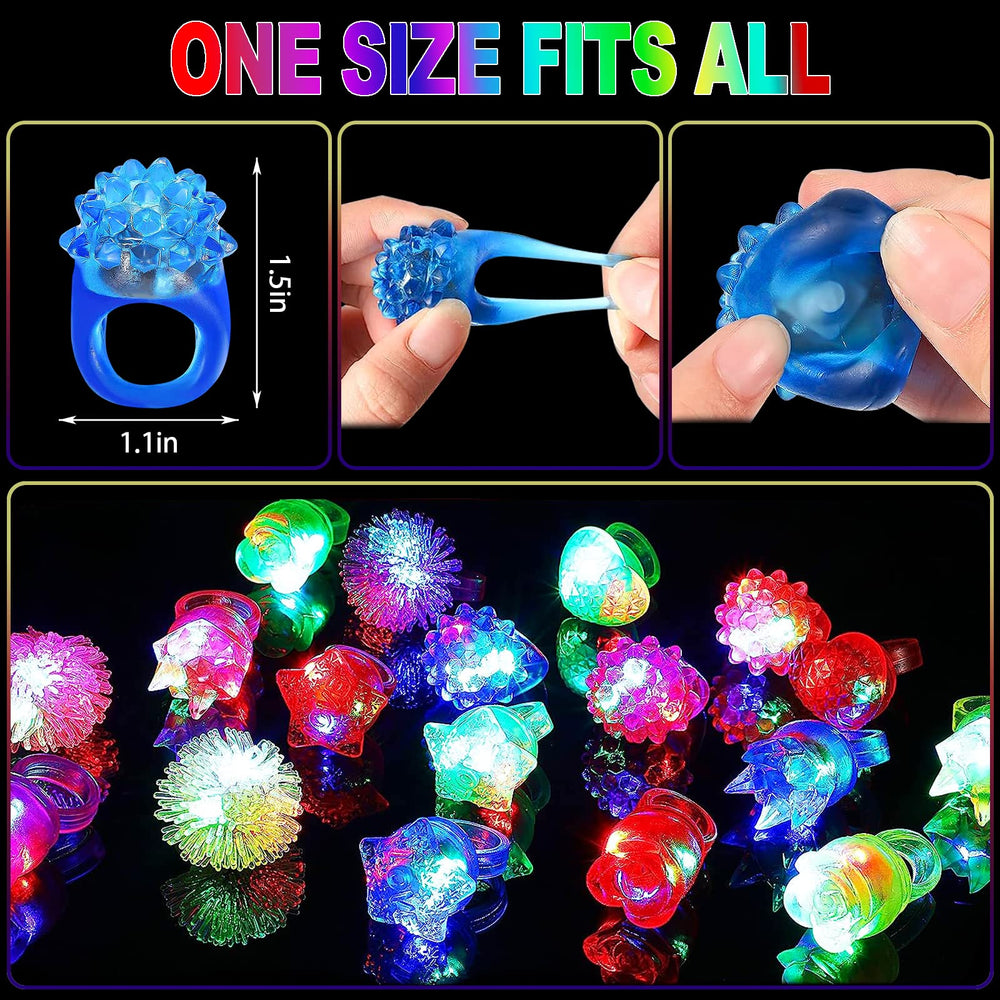 CCINEE flashing LED rings in varied colors for kid events