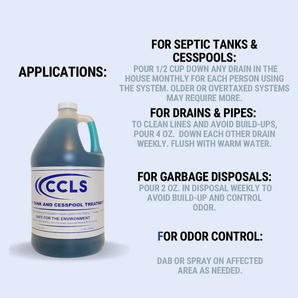 CCLS enzyme-bacteria action visualizes solids breakdown and drainfield health.