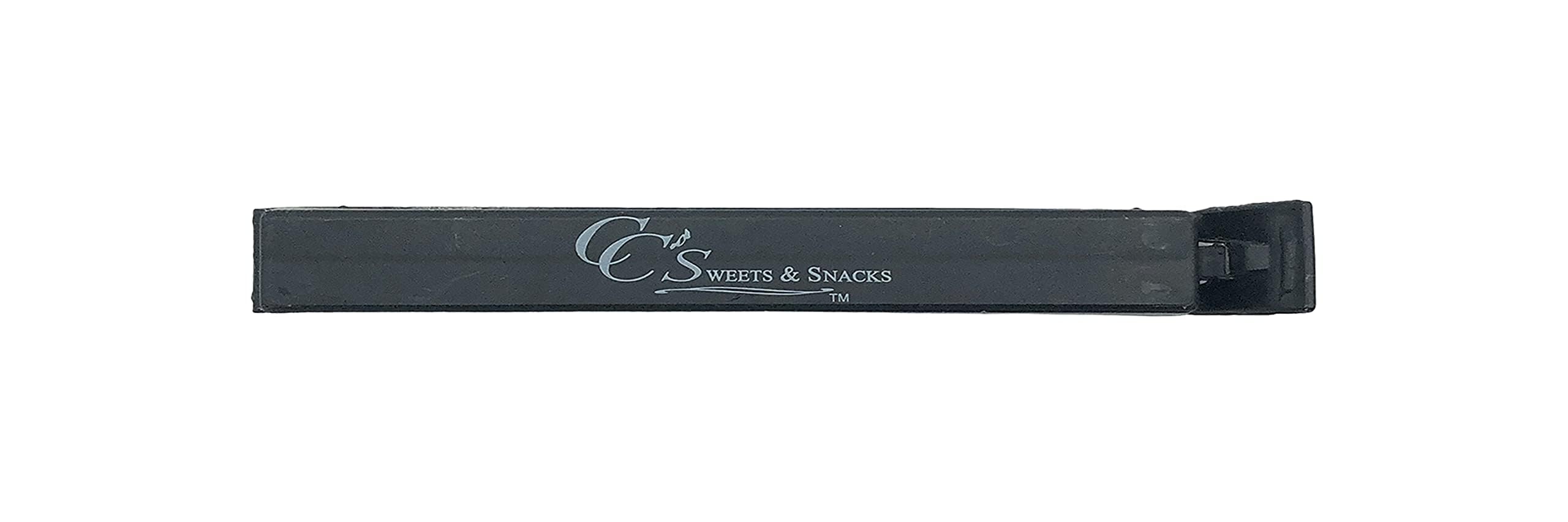 CC's Sweets & Snacks bag clip seals freshness for easy storage.