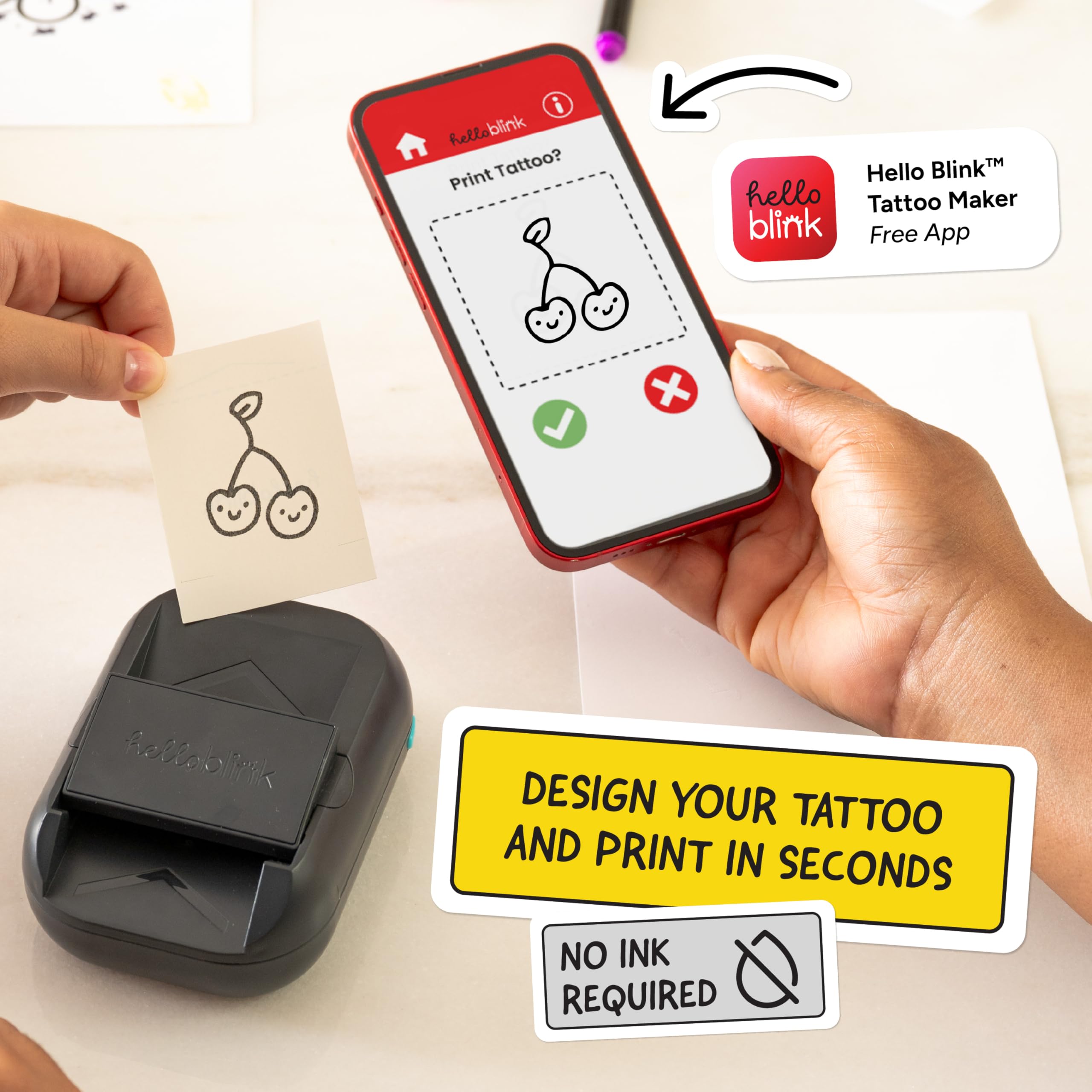 CEACO Hello Blink tattoo paper sheets enable quick, mess-free transfers.