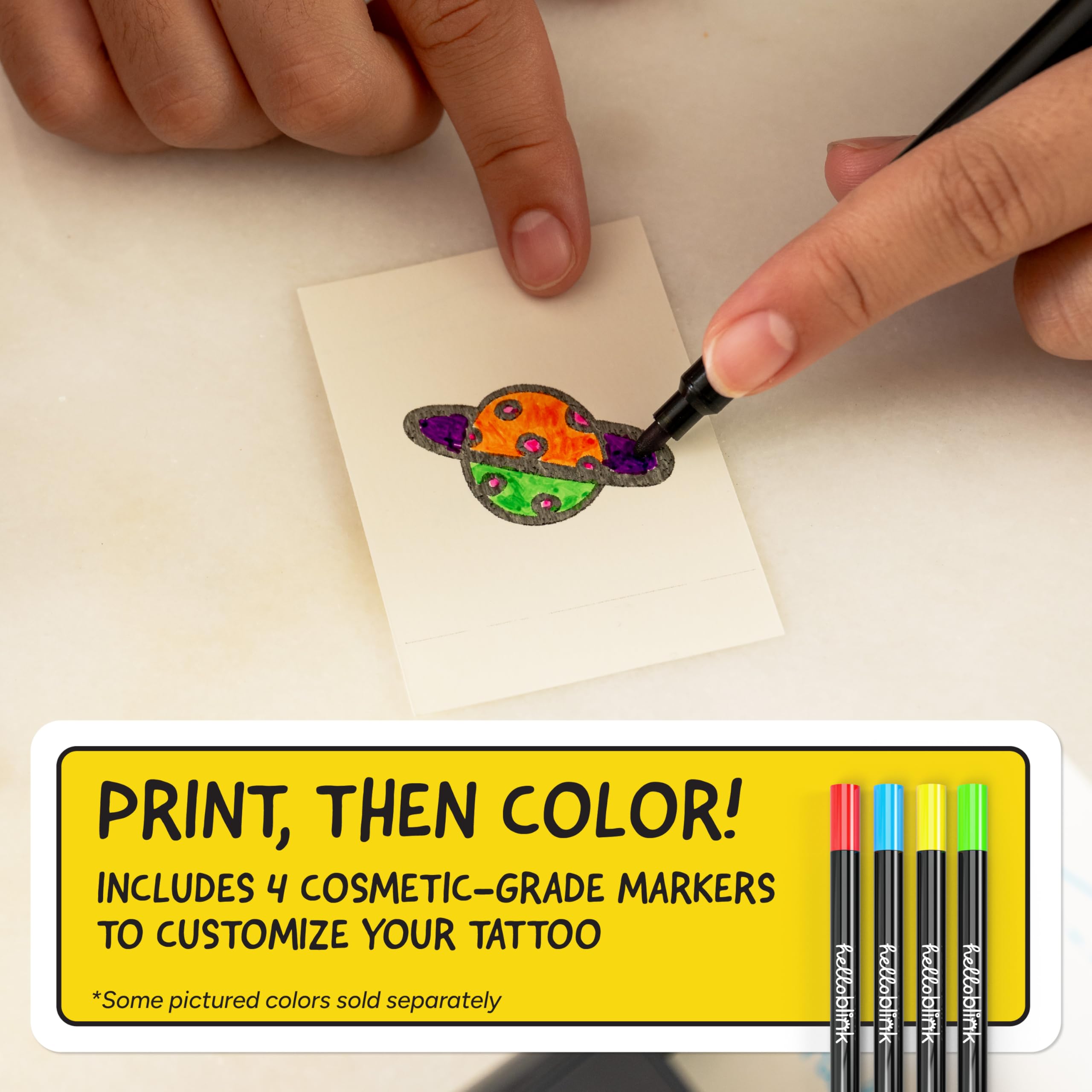 CEACO Hello Blink transfer paper supports easy water transfer on skin.