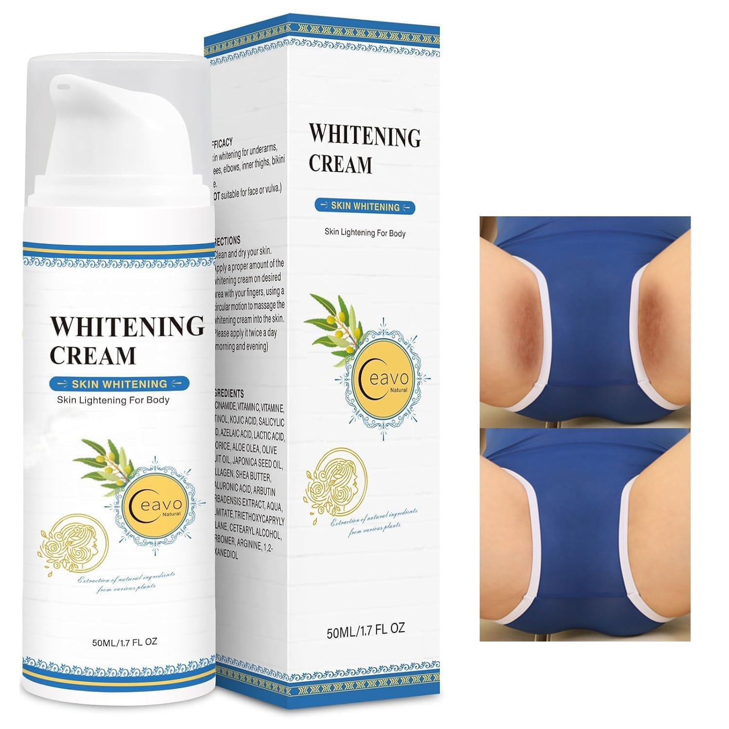 Ceavo Skin Bleaching Cream tube on countertop ready for use