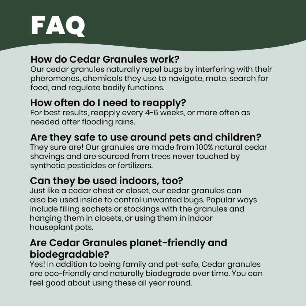 Safe cedar granules shown working around pets and family areas
