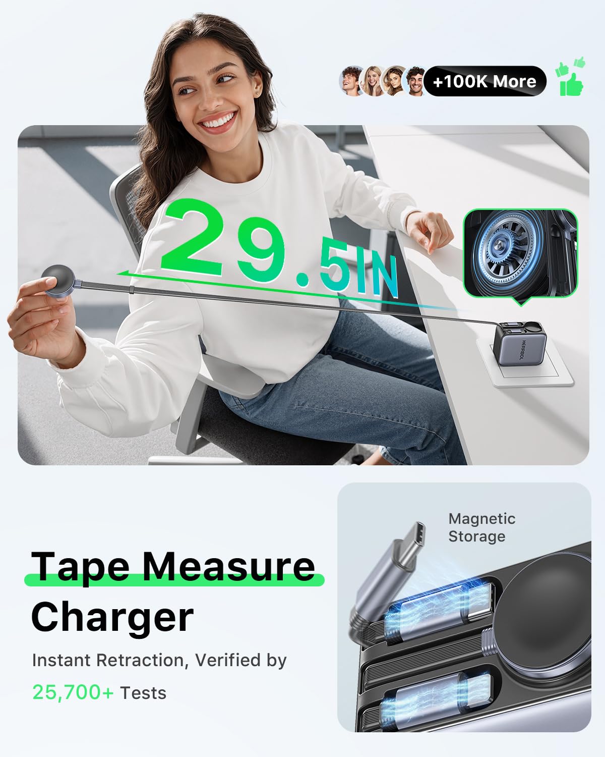 CEDBORR Herrbolai 30W 3-in-1 Apple Watch charger in action.