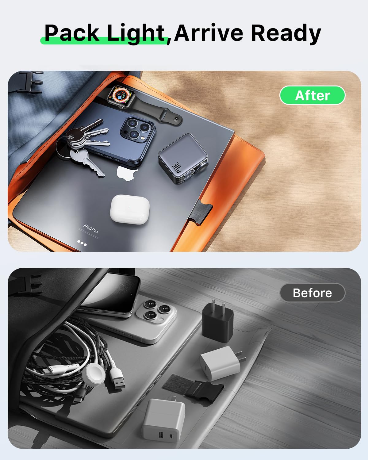 CEDBORR HERRBOLAI 30W AirPods charging with iPhone during commute
