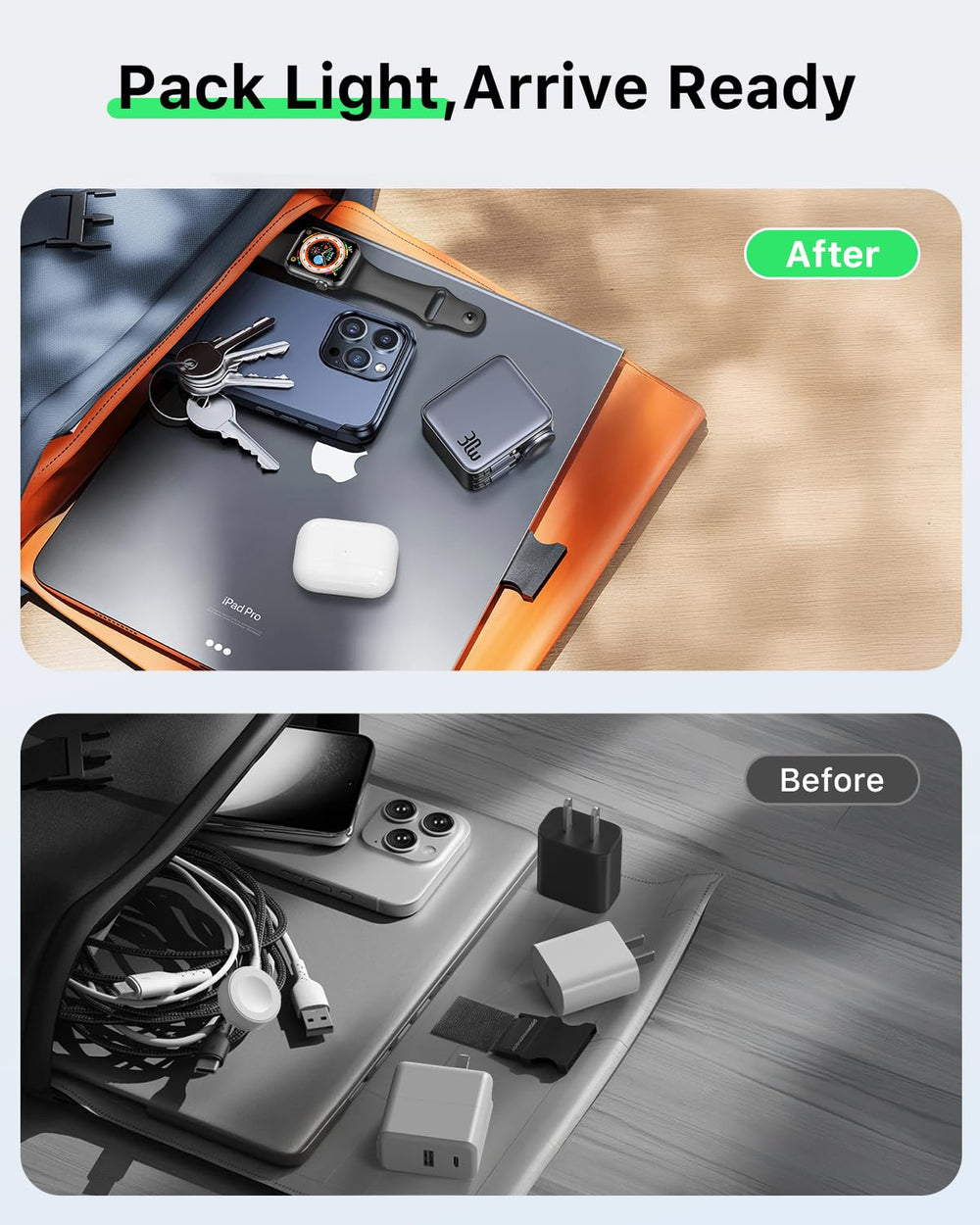 CEDBORR HERRBOLAI 30W AirPods charging with iPhone during commute