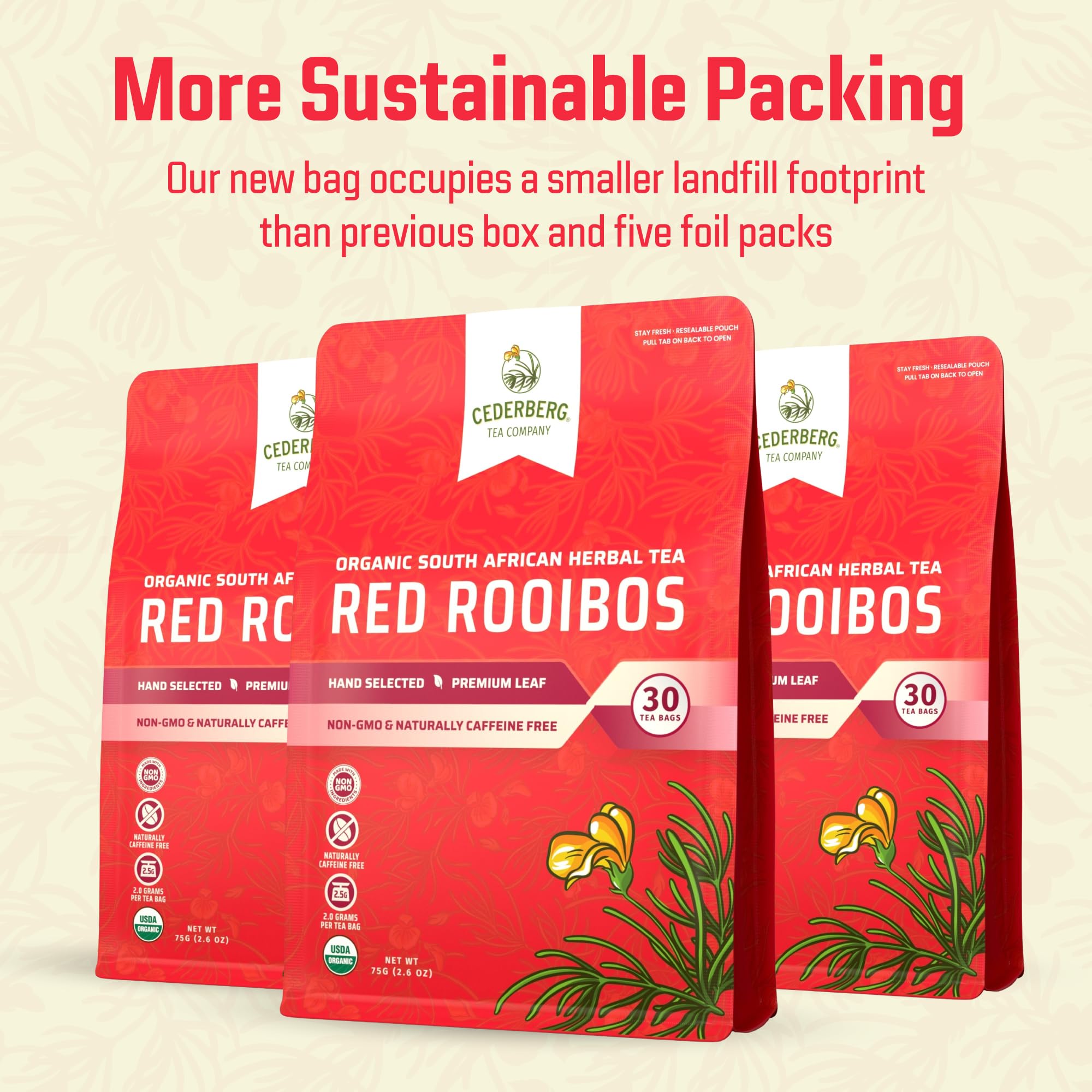 Cederberg Rooibos flavor collection hints with Ginger Pepper and other options.