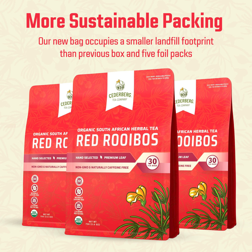 Cederberg Rooibos flavor collection hints with Ginger Pepper and other options.