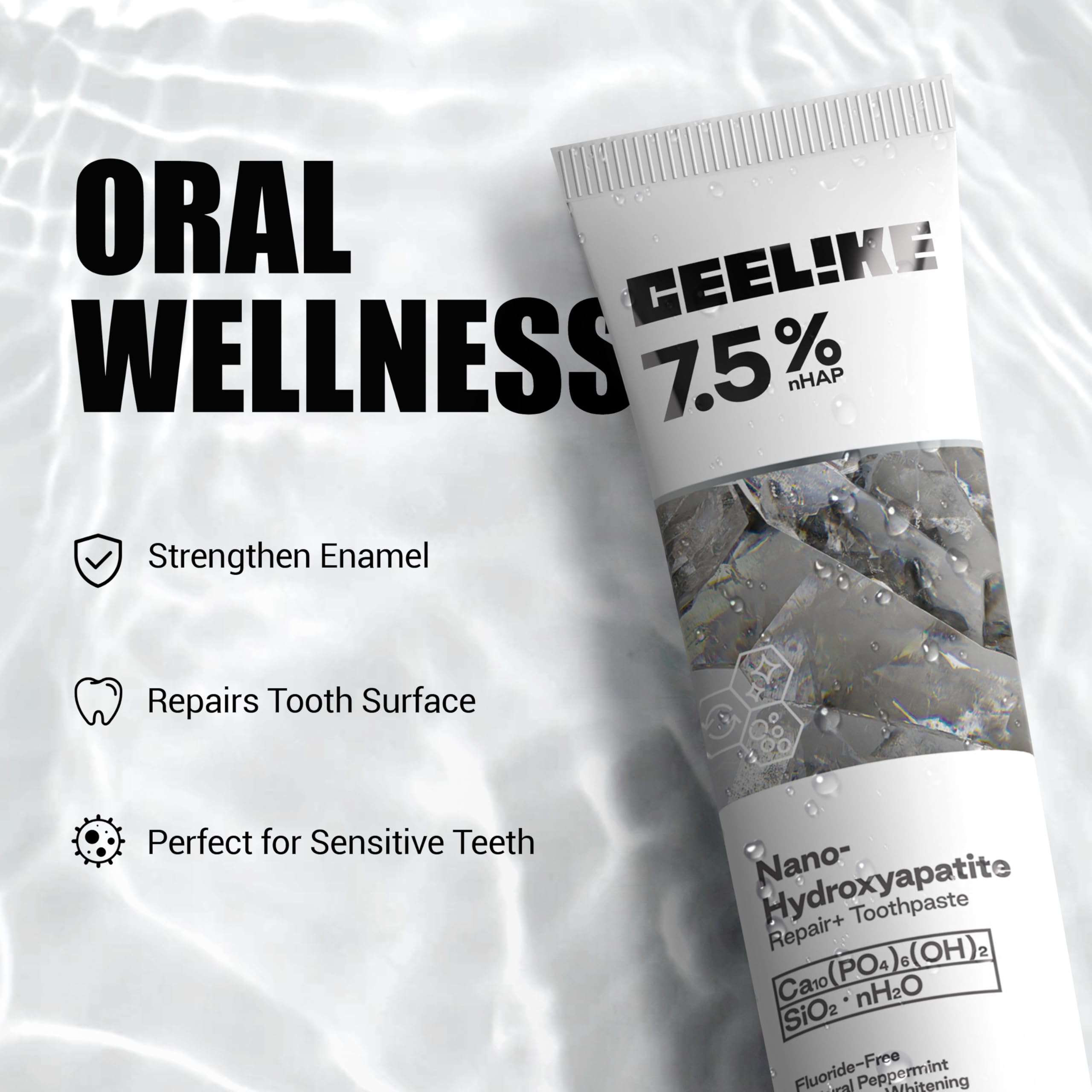 CEELIKE gums-protection toothpaste brush shot suggests soothing, protective daily care.
