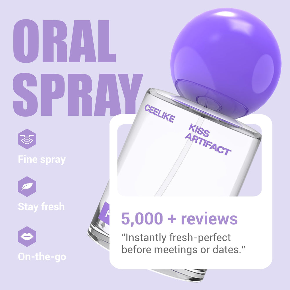 CEELIKE Oral Spray dual cooling image emphasizes refreshing sensation with every spray.