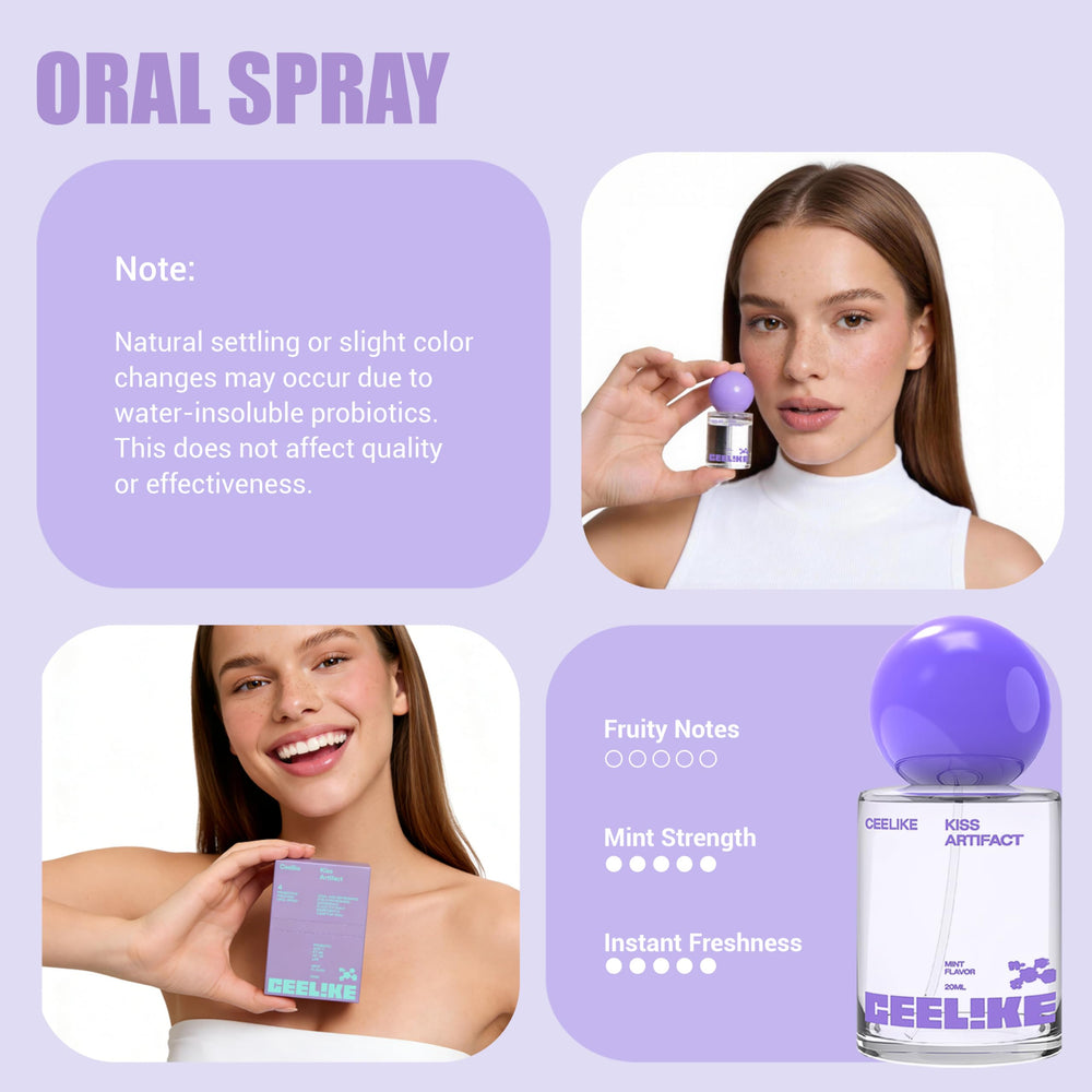 CEELIKE Oral Spray on-the-go use demonstrates quick breath refresh during daily activities.