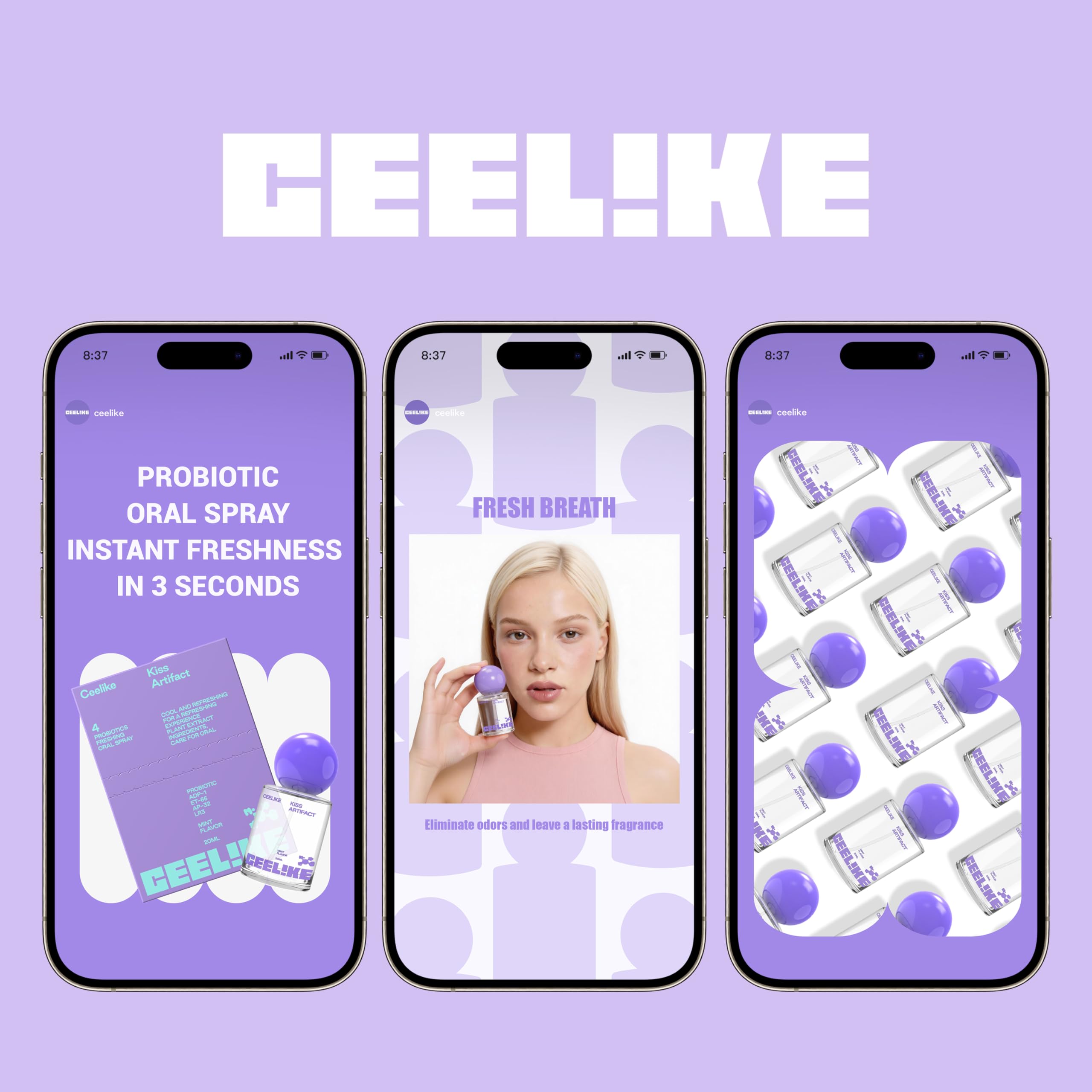 CEELIKE Oral Spray natural formula signals safe, chemical-free breath refreshment.