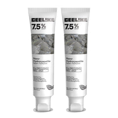 CEELIKE toothpaste seven point five percent hydroxyapatite tube closeup showing enamel support