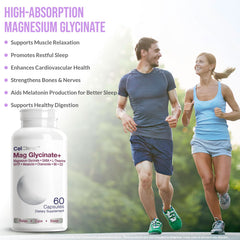 CELCLENE Magnesium Glycinate+ ingredient blend with GABA and L-Theanine.