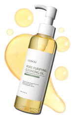 CELDYQUE Pore Purifying Cleansing Oil bottle pour to remove makeup gently.