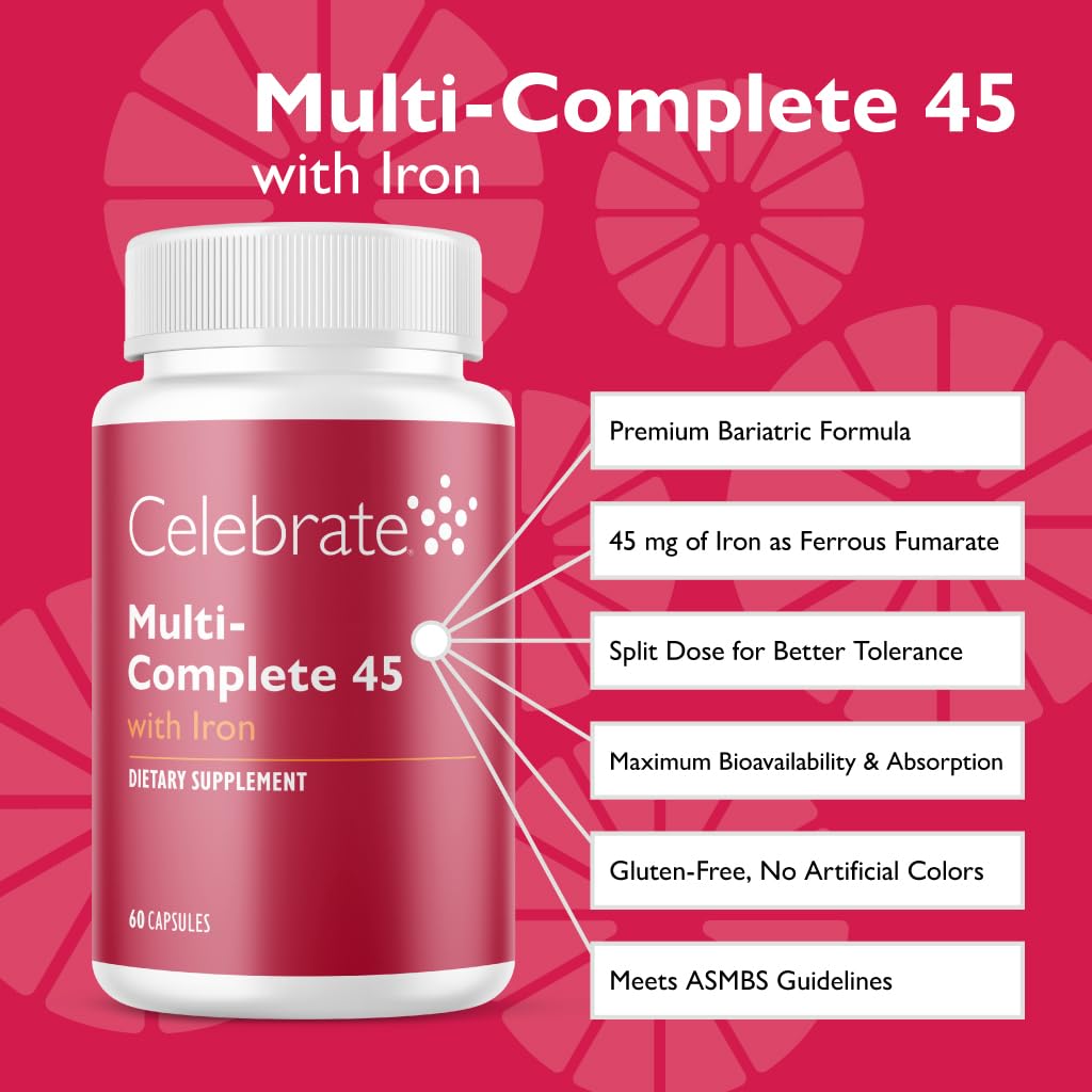 Celebrate Bariatric Supplements Multi-Complete capsules ready for twice-daily supplementation.