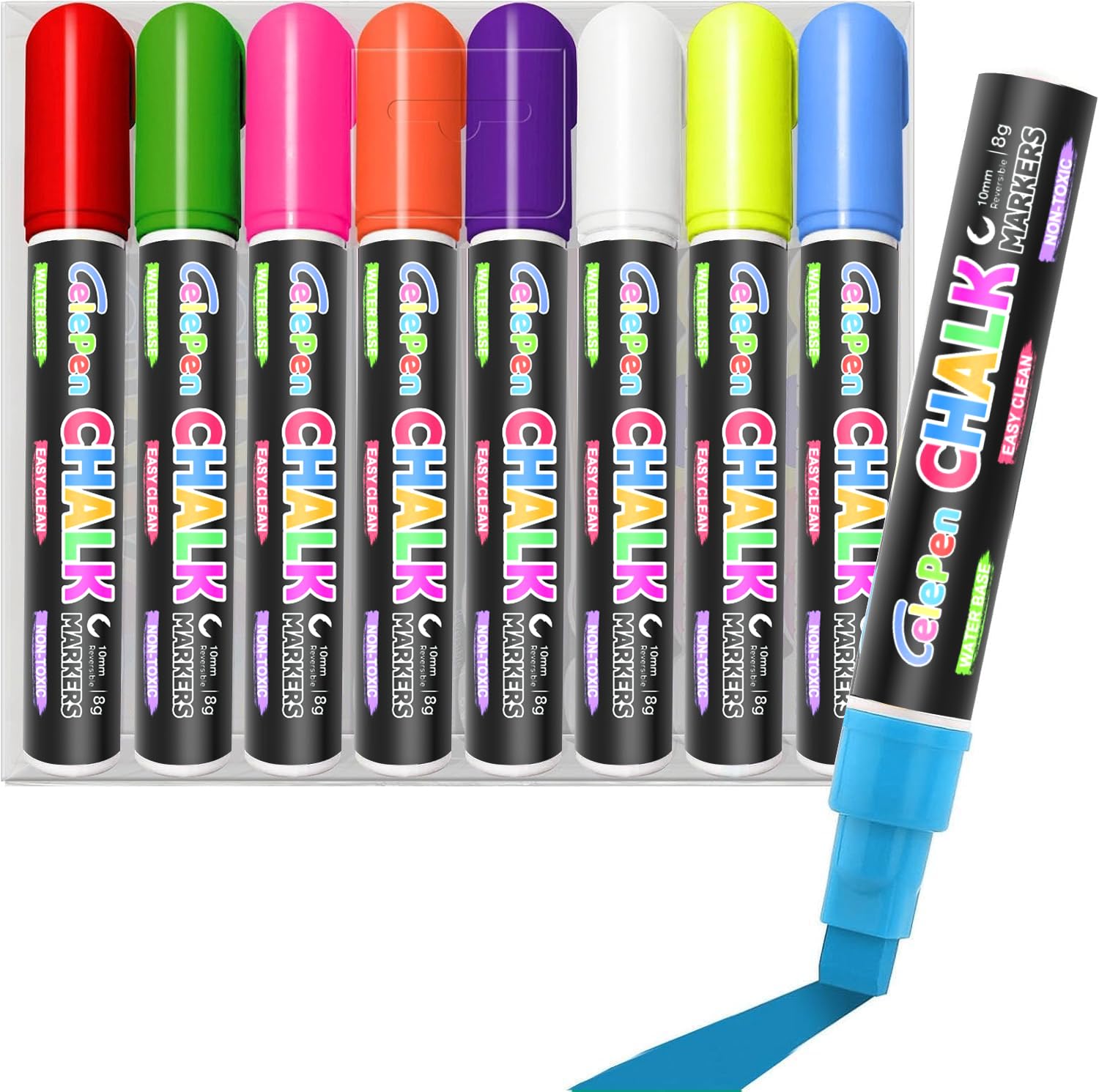 Celepen window chalk markers cap close-up for vibrant glass writing.