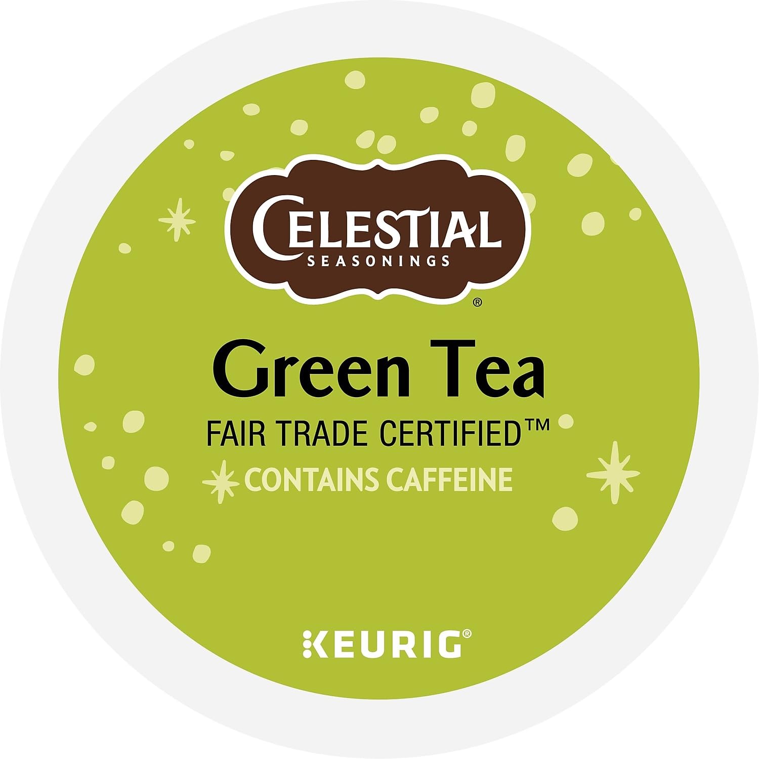 Celestial Seasonings brand logo closeup on packaging.