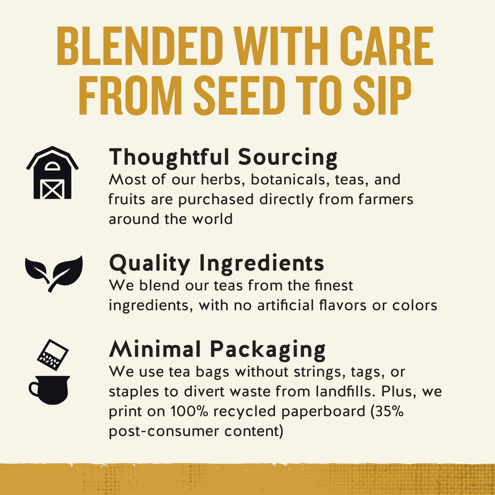 Celestial Seasonings chamomile flowers close-up shows natural ingredients.
