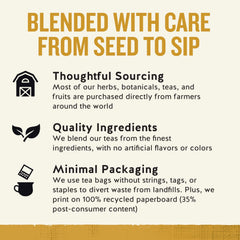 Celestial Seasonings chamomile flowers close-up shows natural ingredients.