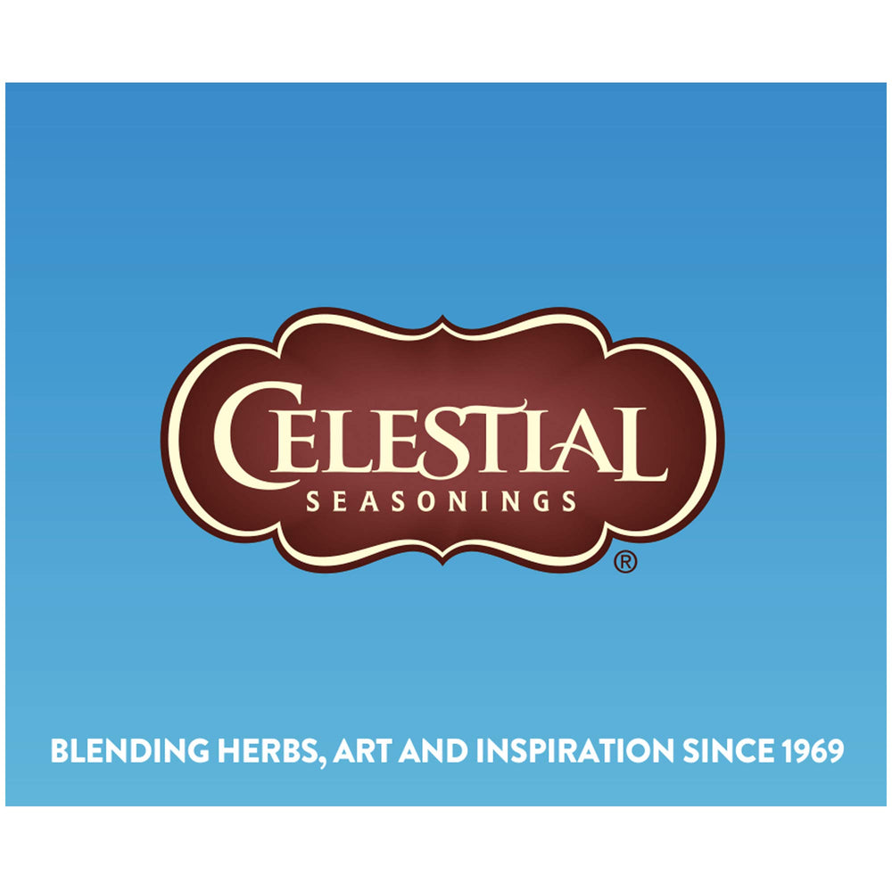 Celestial Seasonings non GMO verified label on red white blueberry tea