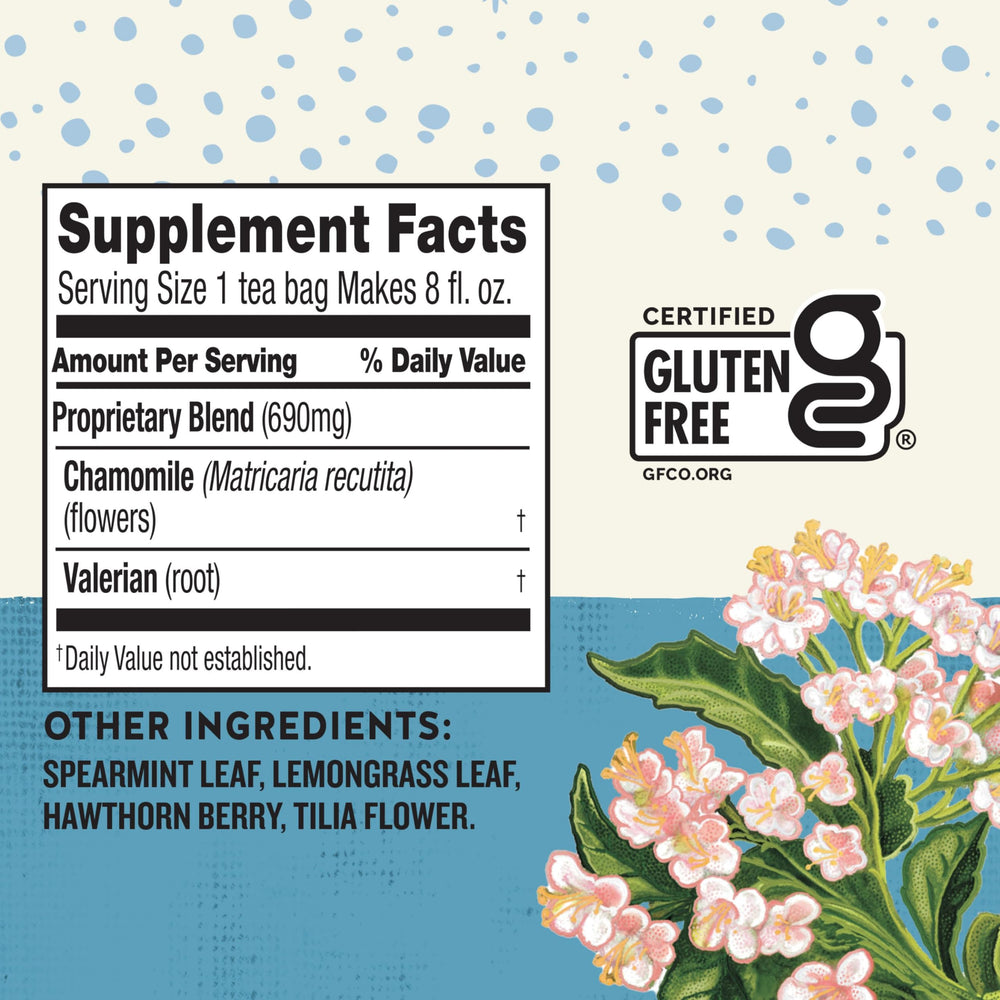 Celestial Seasonings Sleepytime Extra box on a nightstand for caffeine-free unwind