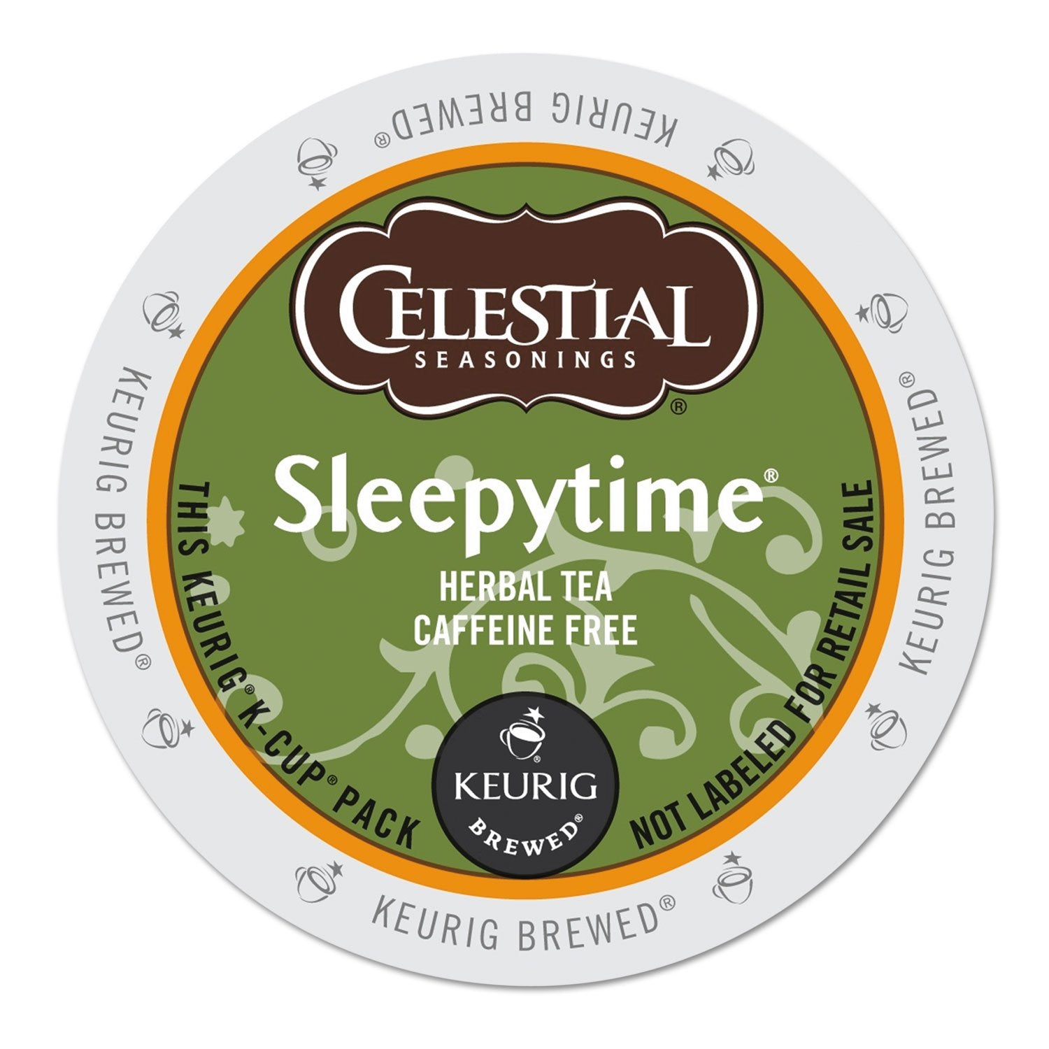 Celestial Seasonings Sleepytime K-Cup pods front view for caffeine-free relaxation