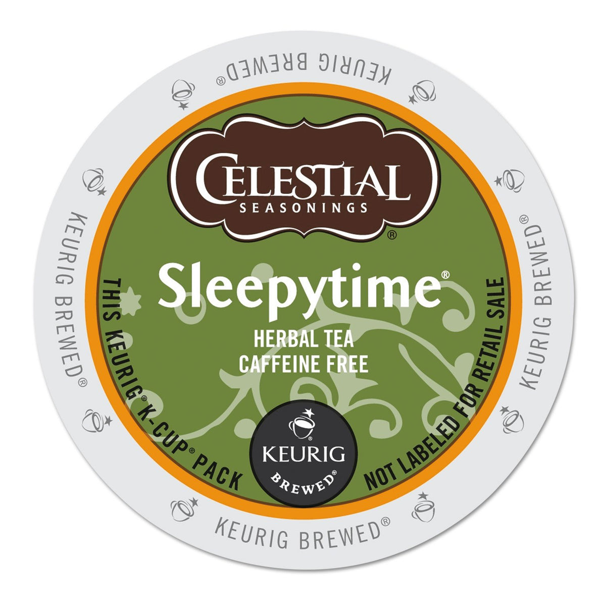 Celestial Seasonings Sleepytime K-Cup pods front view for caffeine-free relaxation