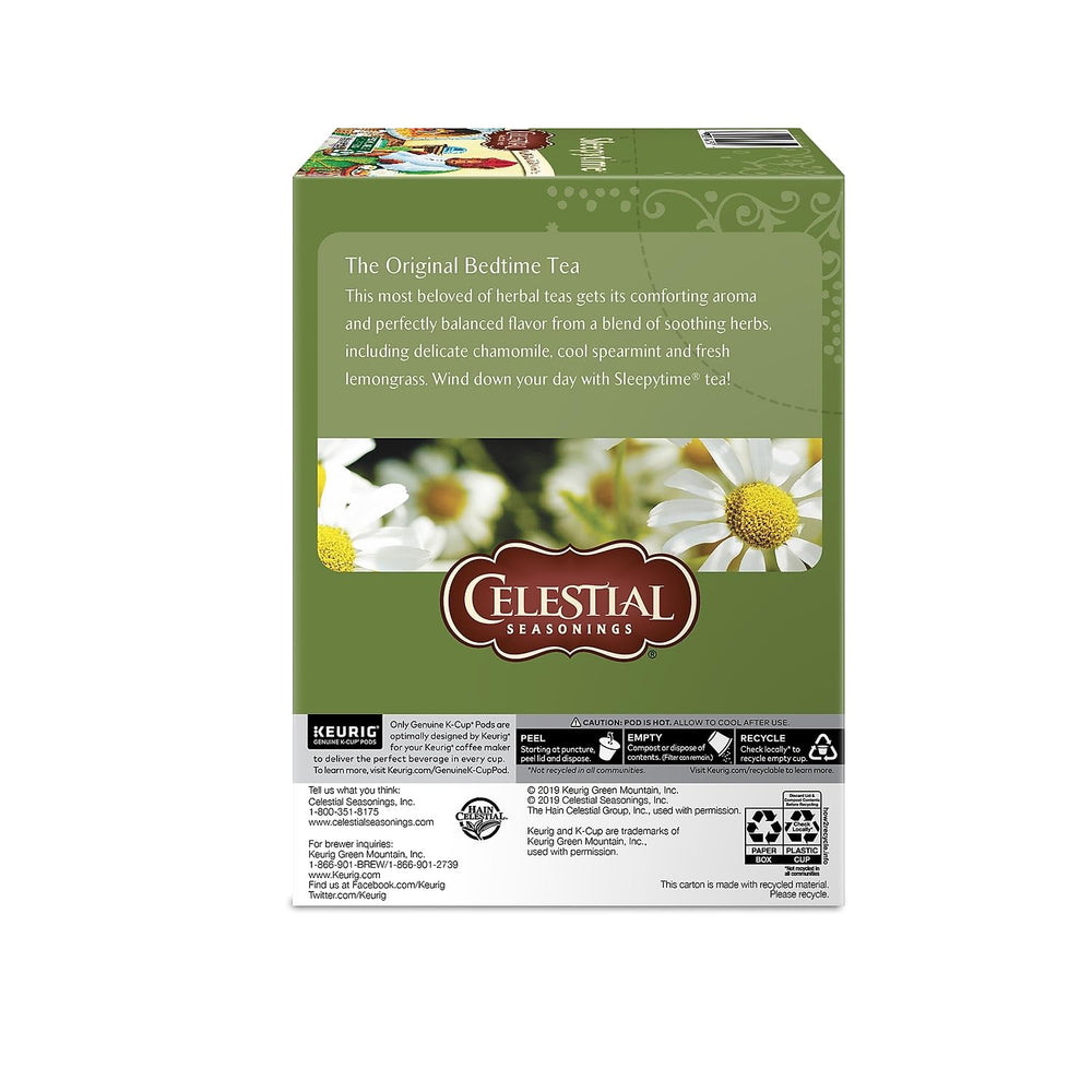 Kitchen scene with Sleepytime K-Cups suggesting cozy unwind after a busy day