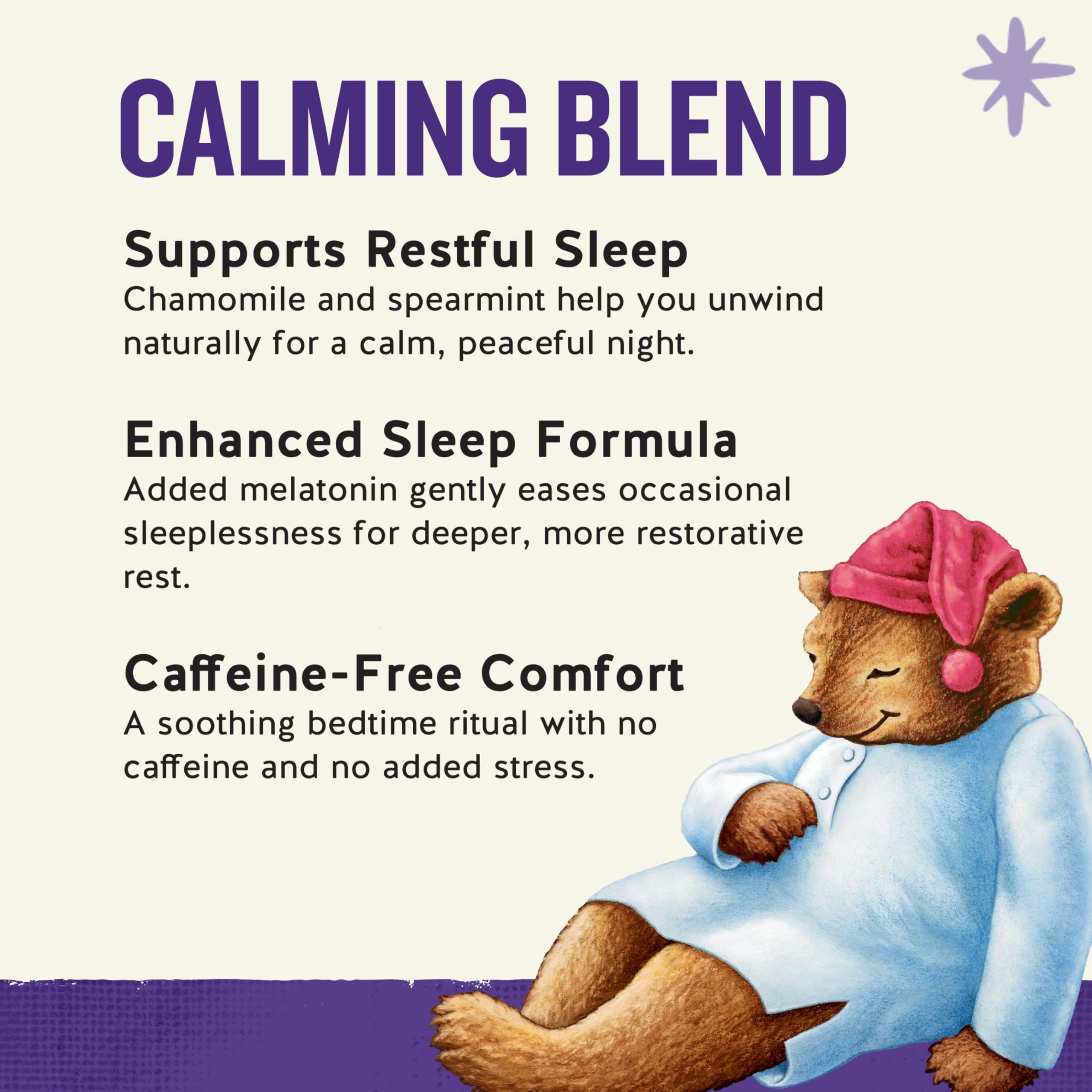Celestial Seasonings Sleepytime Melatonin tea being poured into a mug