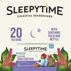 Brewing Sleepytime Sinus Soother in a mug with warm steam.