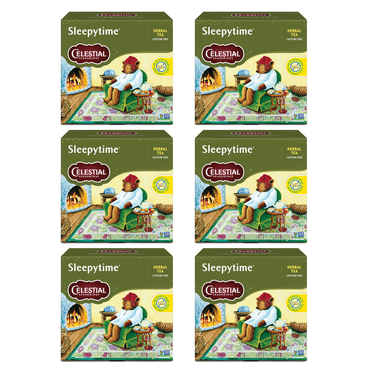 Celestial Seasonings Sleepytime tea box front for a comforting bedtime ritual