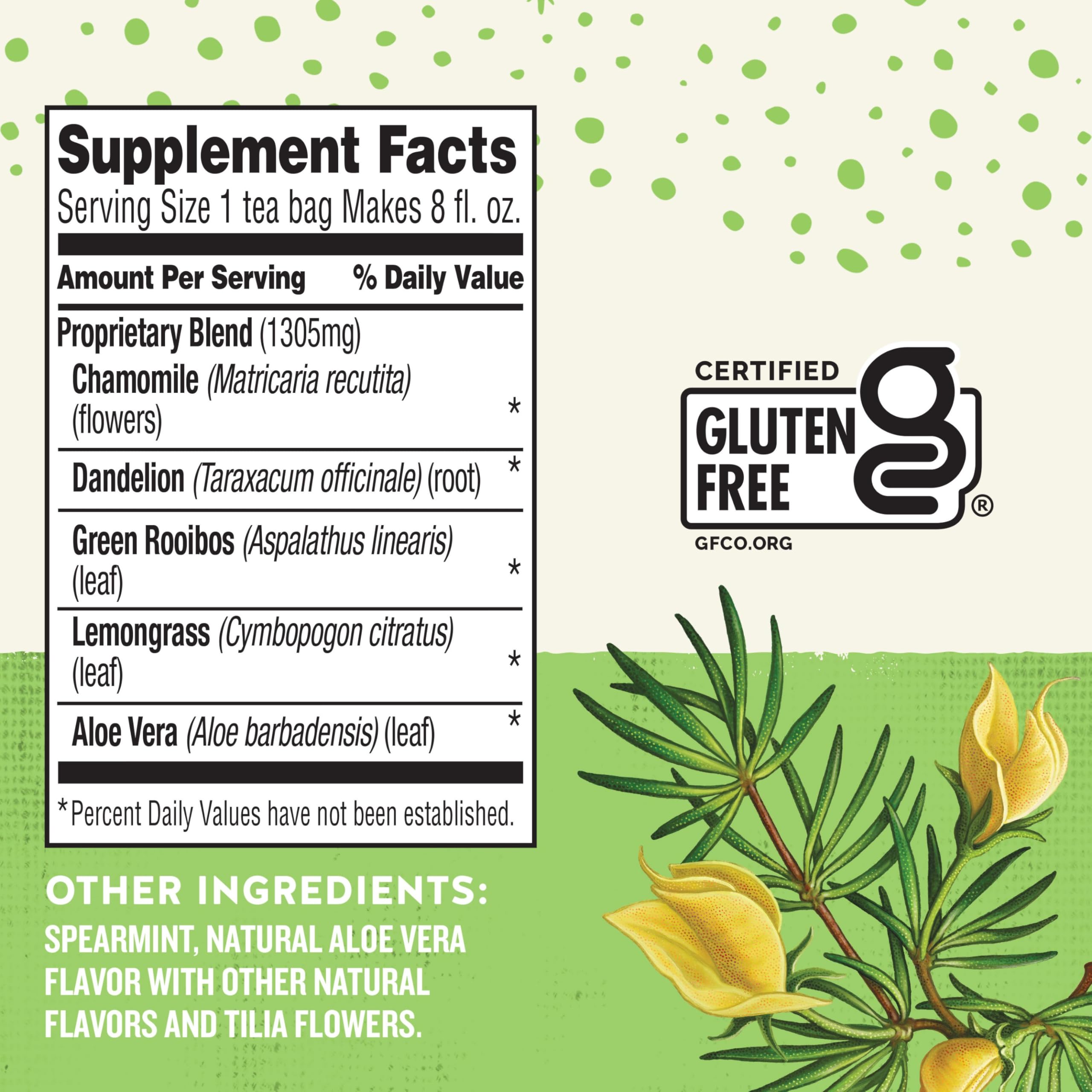 Celestial Seasonings Sleepytime Wellness Detox Tea bag steeping for a calming, caffeine-free wind-down