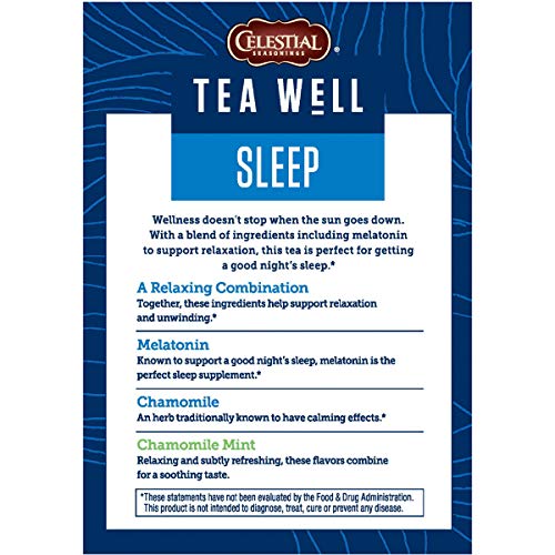 Close-up of chamomile and mint in TeaWell Sleep for calming evenings.