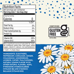 Celestial Seasonings Tension Tamer cup steeping tea releases peppermint and ginger aroma for calm sipping.