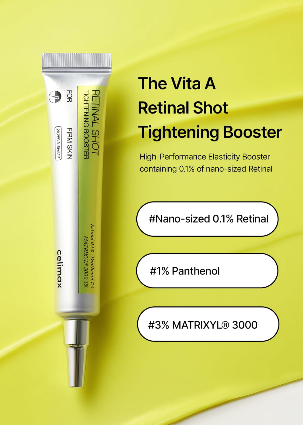 Celimax Vita A Retinal Shot serum texture close-up for a smooth skin feel
