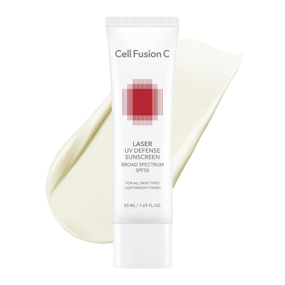 Cell Fusion C Laser UV Defense sunscreen bottle for daily protection and easy application