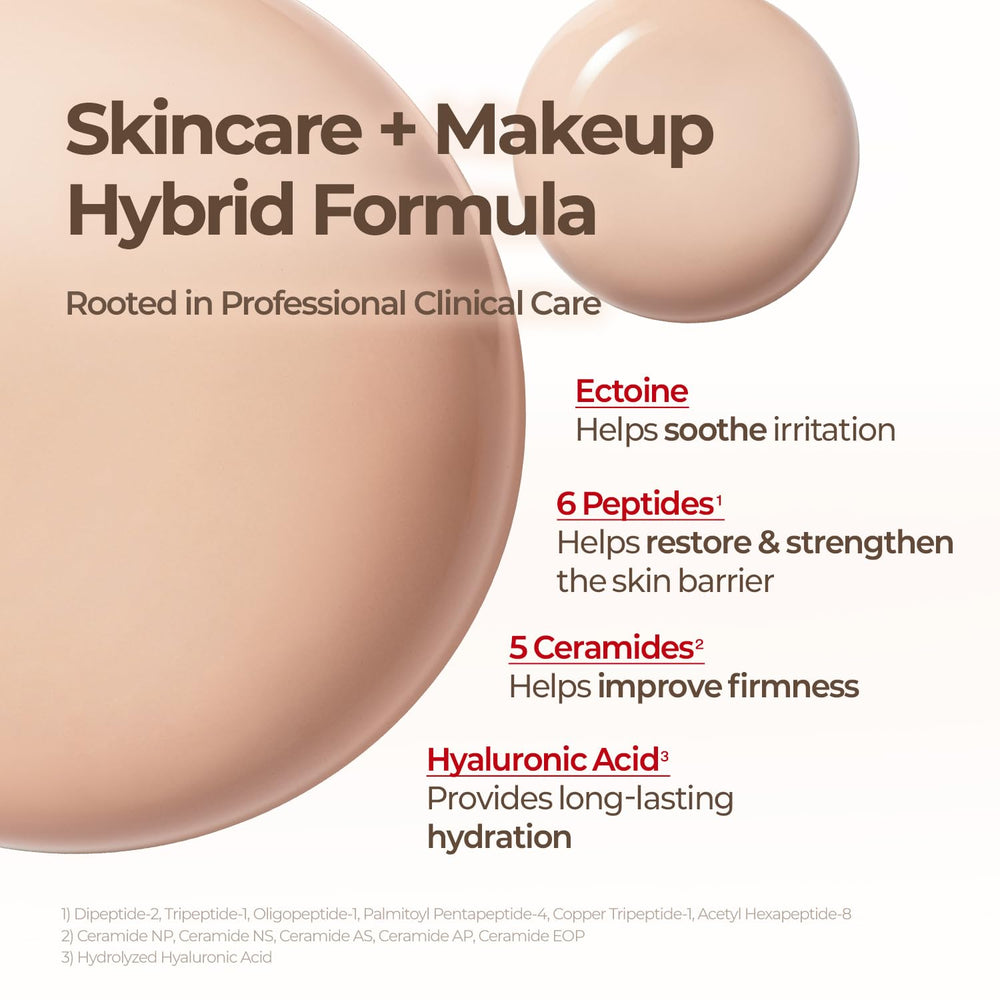 Product being applied for smooth, even-toned skin